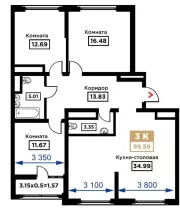 3-х комнатная квартира