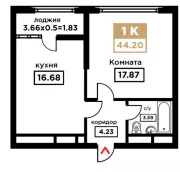 1-комнатная квартира